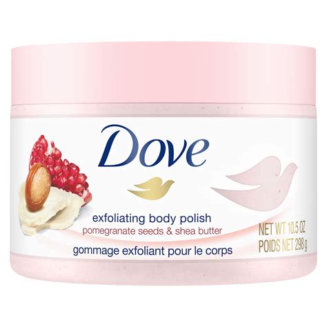 Dove scrub - To use, scoop a generous amount of Dove Brown Sugar and Coconut Butter Exfoliating Body Scrub out of the jar. Massage all over your body in circular motions for creamy coverage, and then rinse away to reveal silky smooth skin. Use 3-4 times per week as part of your skin care regimen, followed by Dove Body Wash or Beauty Bar for touchably soft …